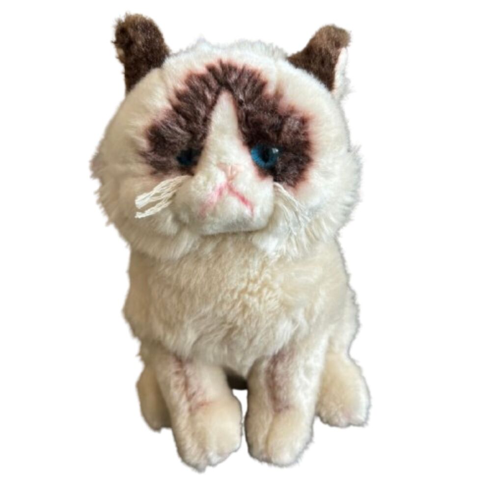 GUND Realistic GRUMPY CAT Blue Eyed Siamese Cat 10" H Plush Toy Stuffed Animal